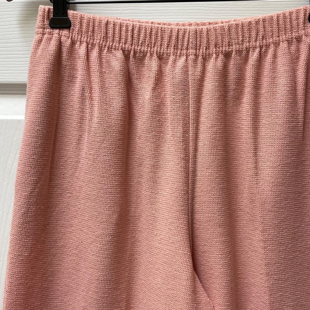 Vintage Agendá Women Small Pink Knit Tapered Knit Pant Made in USA Pockets